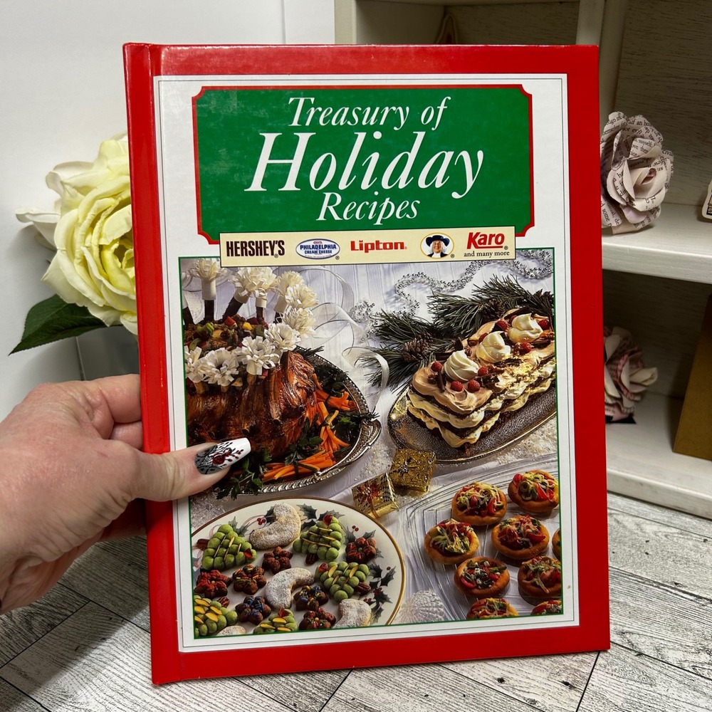 Treasury of Holiday Recipes 1996 Hardcover Hershey Lipton Karo Cookbook Vintage